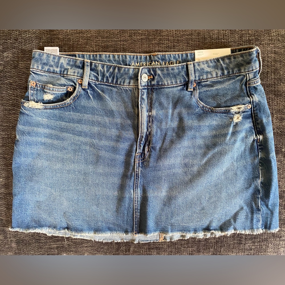 American Eagle perfect mini denim skirt- high rise